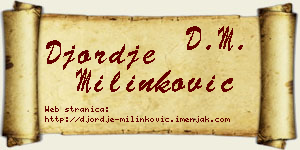 Đorđe Milinković vizit kartica